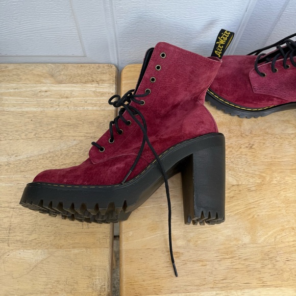Dr Martens Kendra Boots Wine Red Sz 7 - Picture 3 of 15